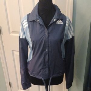 Adidas Women's Navy and Light Blue Utility Jacket